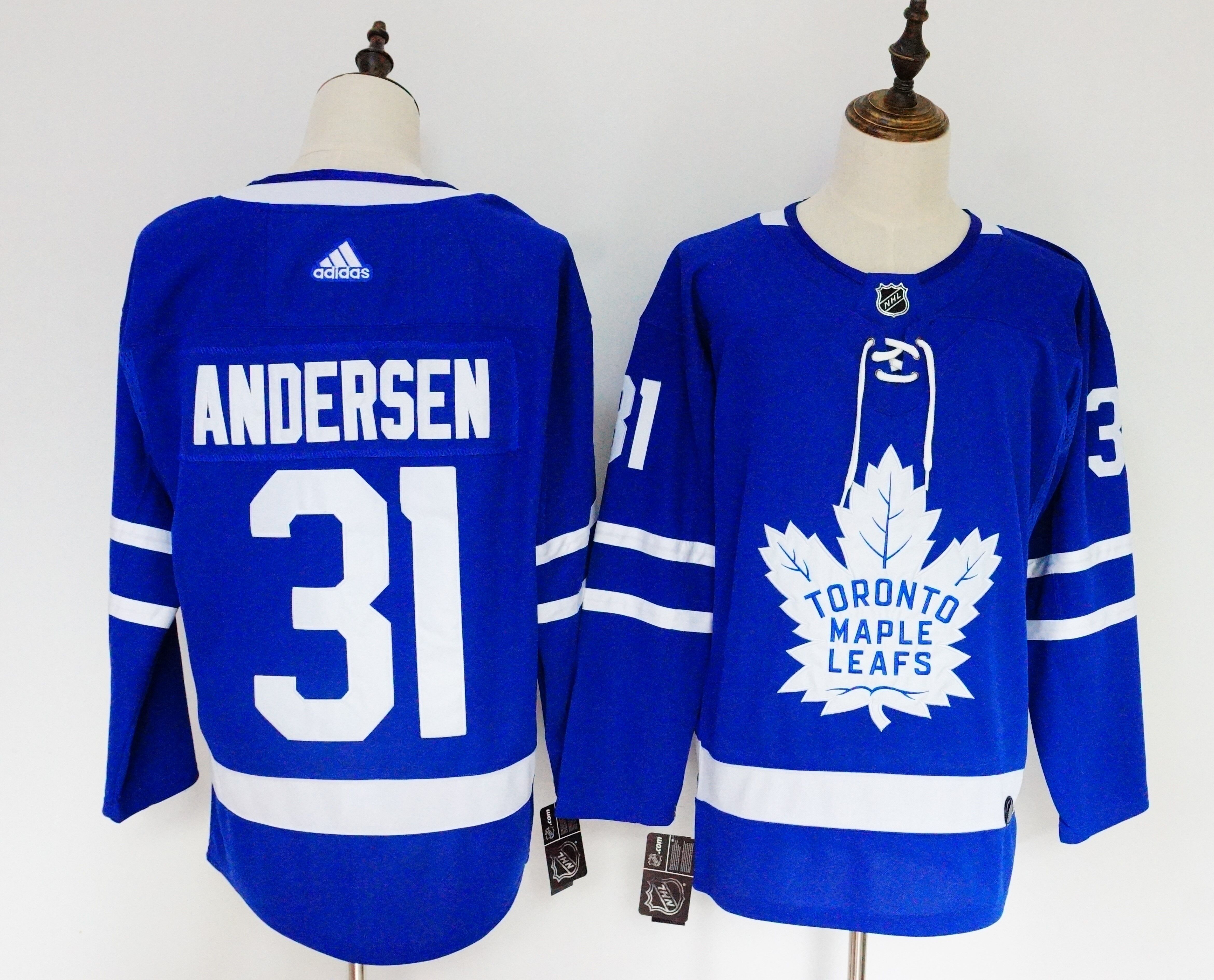 Women Toronto Maple Leafs #31 Andersen Blue Hockey Stitched Adidas NHL Jerseys->toronto maple leafs->NHL Jersey